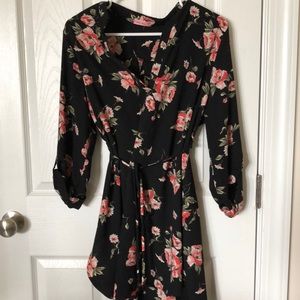 Hello Miz Maternity black floral blouse
